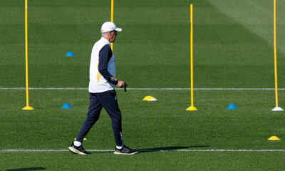 El entrenador italiano del Real Madrid, Carlo Ancelotti, durante un entrenamiento en una imagen de archivo. EFE/Sergio Pérez