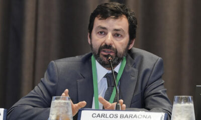 El abogado ambientalista chileno Carlos Baraona habla durante el Segundo Foro Anual sobre Defensores y Defensoras de los Derechos Humanos en Asuntos Ambientales de América Latina y el Caribe, el 27 de septiembre de 2023 en Ciudad de Panamá (Panamá). EFE/Eliecer Aizprúa Banfield
