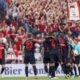 Los jugadores del Leverkusen celebran un gol al Mainz.EFE/EPA/CHRISTOPHER NEUNDORF