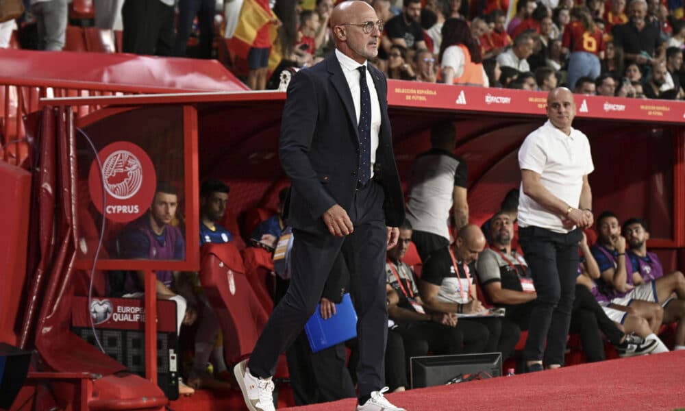 El seleccionador español Luis de la Fuente durante un partido de clasificación para la Eurocopa 2024. EFE/ Miguel Ángel Molina