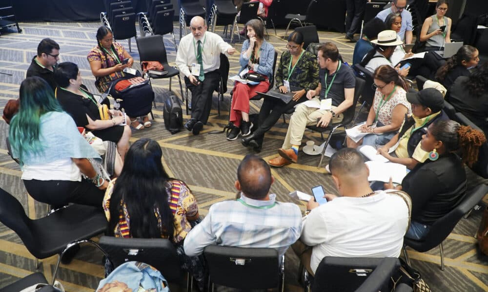 Segundo Foro Anual sobre Defensores y Defensoras de los Derechos Humanos en Asuntos Ambientales de América Latina y el Caribe, en Ciudad de Panamá (Panamá).  EFE/Eliecer Aizprúa Banfield