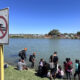 Un grupo de migrantes ilegales fue registrado el pasado 18 de octubre al intentar cruzar el río Bravo, frontera natural de Estados Unidos y México, en Piedras Negras (Coahuila, México). EFE/Octavio Guzmán