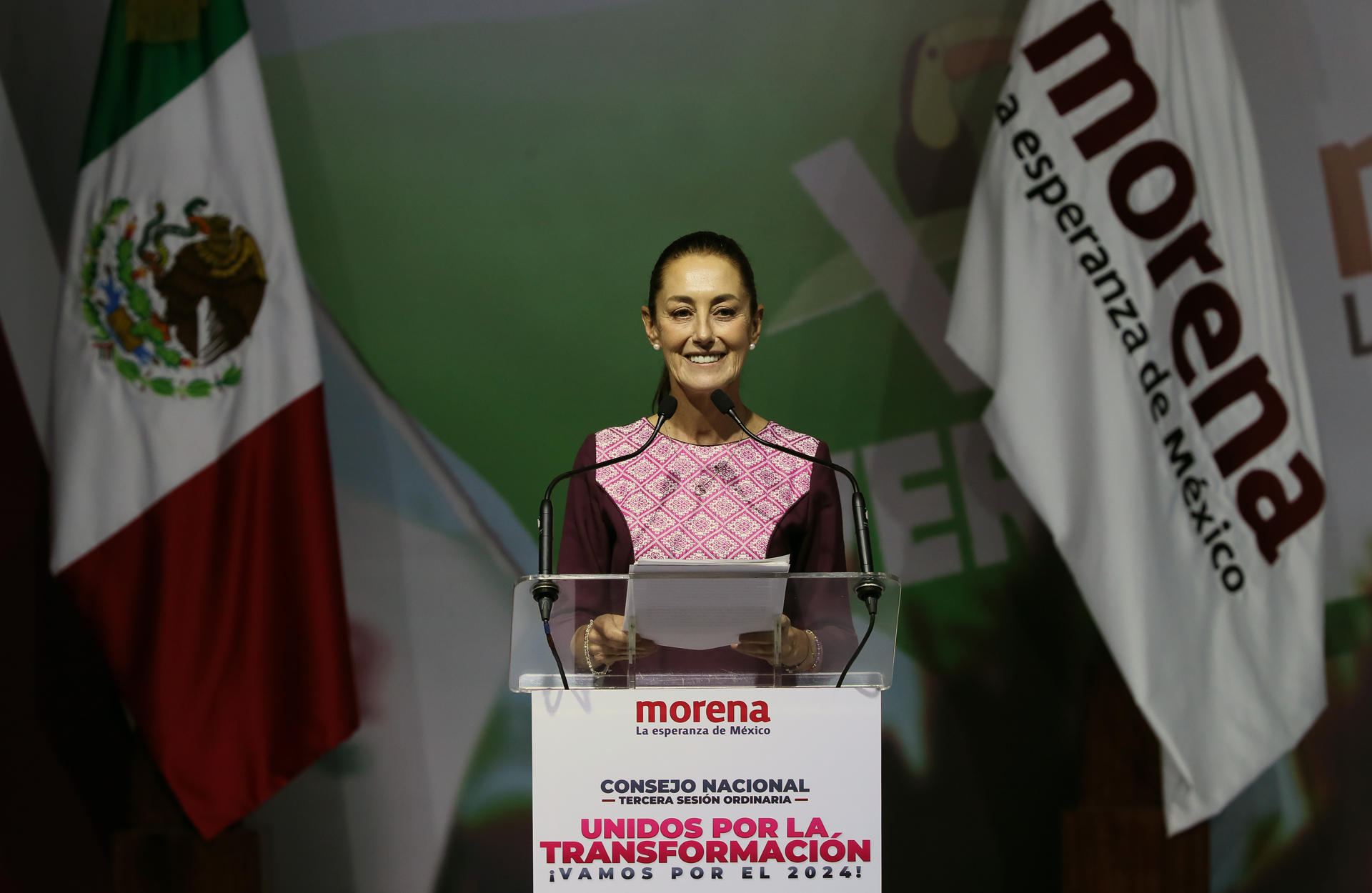 Claudia Sheinbaum, candidata presidencial por el gobernante Movimiento Regeneración Nacional (Morena). Imagen de archivo. EFE/Mario Guzmán