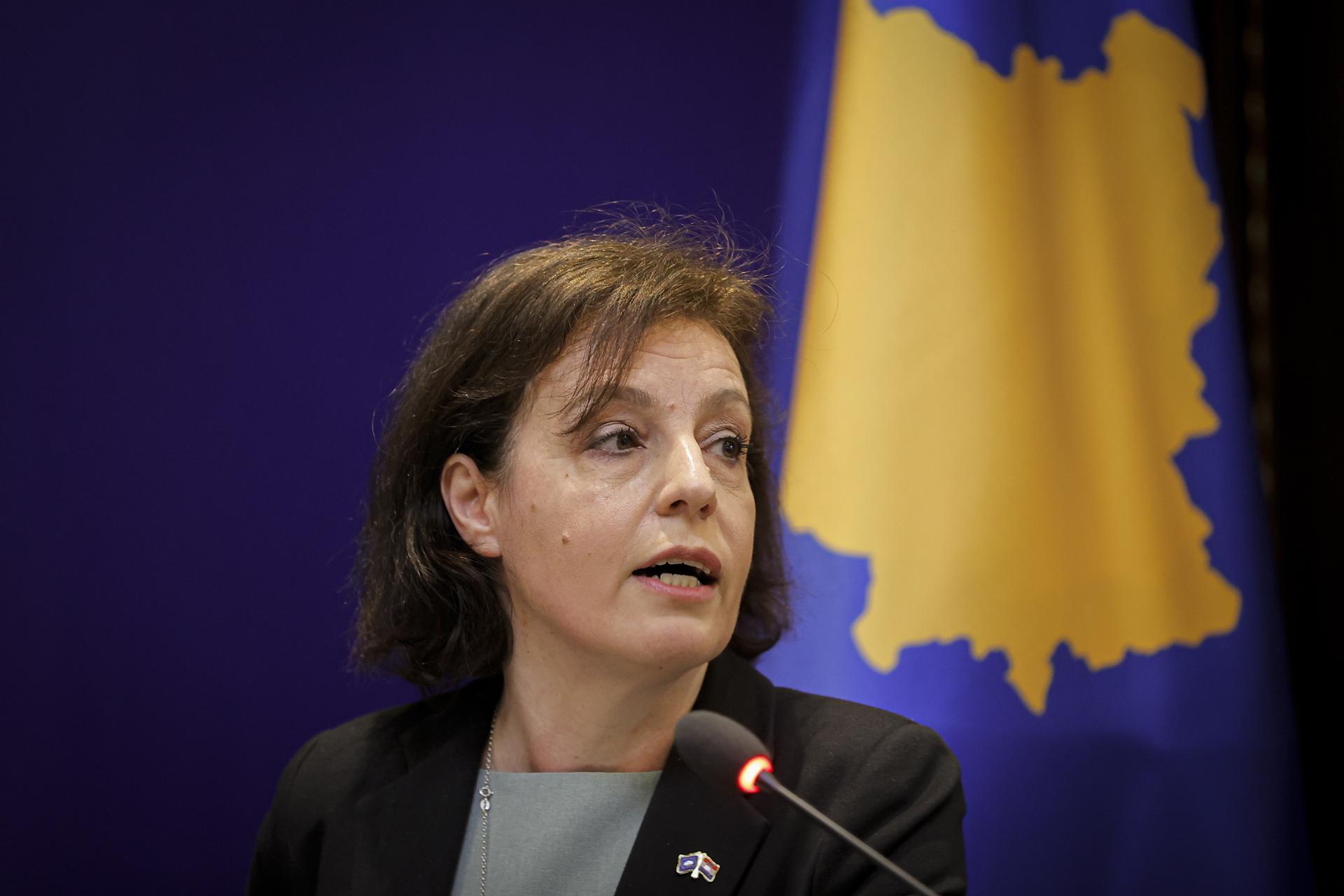 Imagen de Archivo de la ministra de Exteriores de Kosovo, Donika Gërvalla-Schwarz.
 EFE/EPA/VALDRIN XHEMAJ
