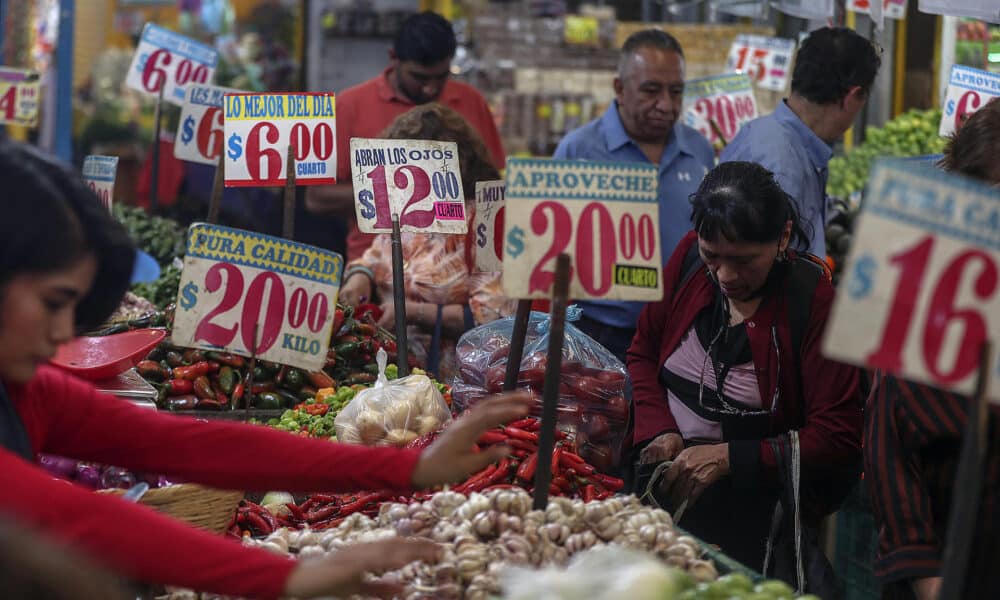 Fotografía de archivo fechada el 7 de diciembre de 2023 que muestra a clientes en el Mercado de Jamaica, en la Ciudad de México (México). EFE/ Mario Guzmán