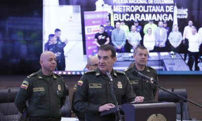 El director de la Policía colombiana, general William René Salamanca, habla durante una rueda de prensa en Bogotá (Colombia), este 16 de enero de 2023. EFE/ Carlos Ortega