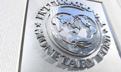Vista general de logos del Fondo Monetario Internacional, en una fotografía de archivo. EFE/Lenin Nolly.