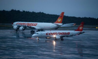 Fotografía de archivo del avión en el que venían los tripulantes del avión venezolano-iraní retenido en Argentina. EFE/Rayner Peña R.
