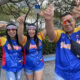 Aficionados venezolanos posan para EFE en Miami (Estados Unidos). EFE/ Antoni Belchi