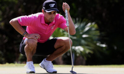 El golfista chileno Joaquín Niemann fue registrado este sábado, 3 de febrero, durante la segunda ronda del torneo LIV golf Mayakoba, en Playa del Carmen (estado de Quintana Roo, México). EFE/Alonso Cupul