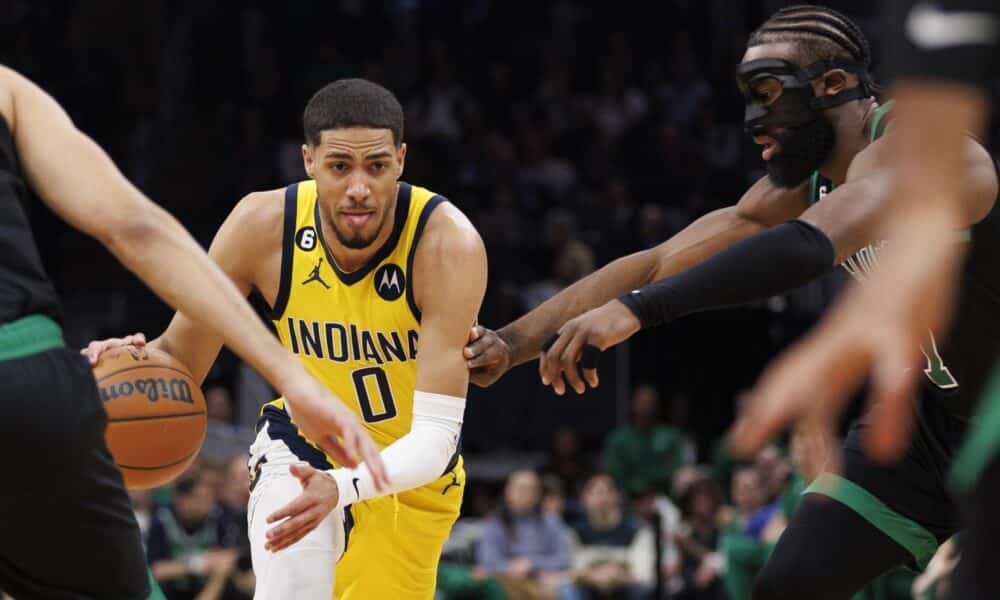 Tyrese Haliburton (i) de los Indiana Pacers, en una fotografía de archivo. EFE/EPA/CJ GUNTHER SHUTTERSTOCK OUT