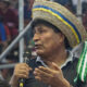 El expresidente Evo Morales habla este sábado, durante una reunión con la militancia nacional del Movimiento al Socialismo (MAS), en Custro Cañas (Bolivia).  EFE/Juan Pablo Roca