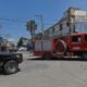 Un camión de bomberos es visto al frente de la Penitenciaría Nacional en Puerto Príncipe en Puerto Príncipe (Haití). EFE/ Johnson Sabin