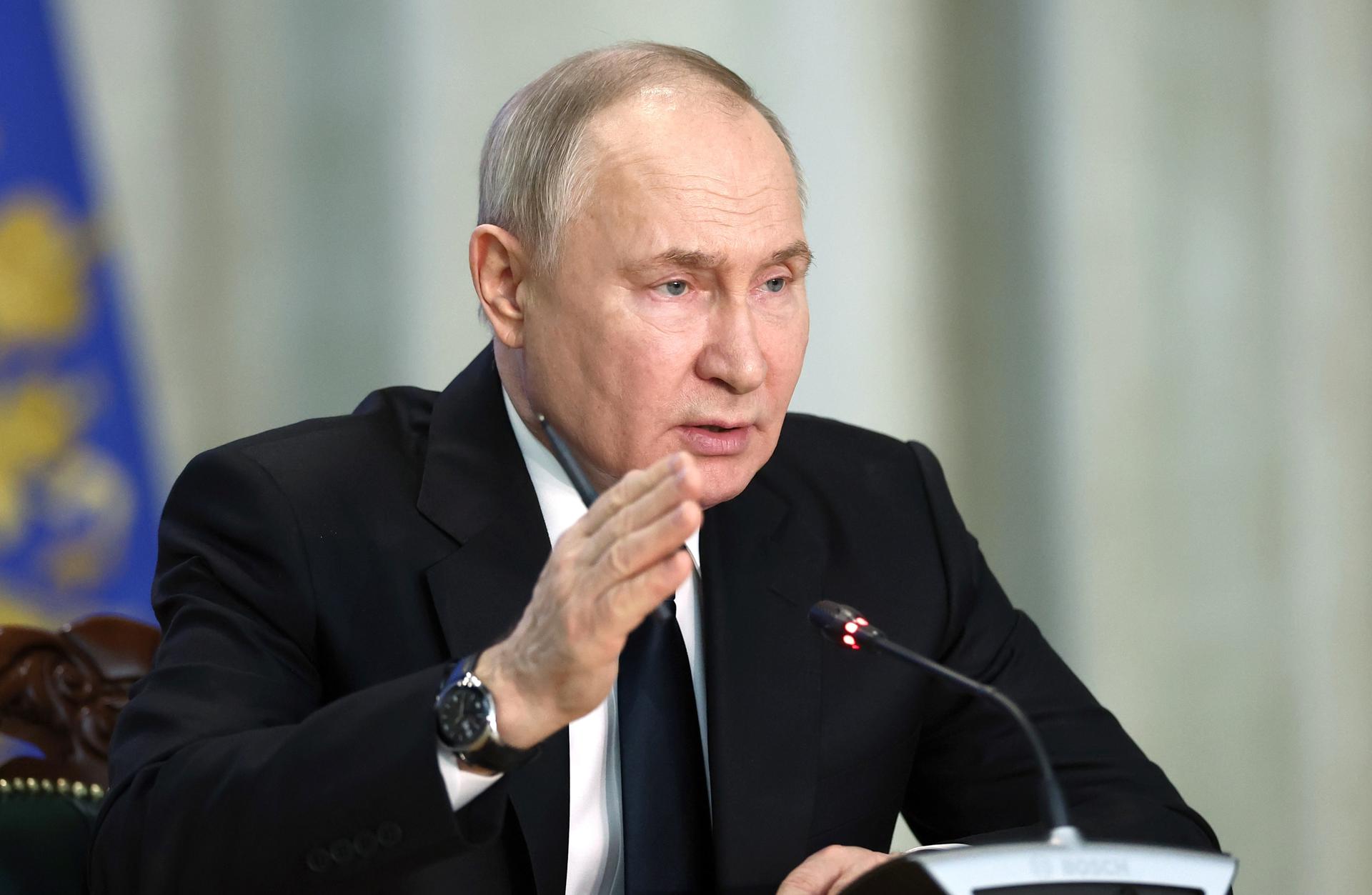 El presidente ruso Vladimir Putin. (Rusia, Moscú) EFE/EPA/VALERIY SHARIFULIN/SPUTNIK/KREMLIN POOL CRÉDITO OBLIGATORIO