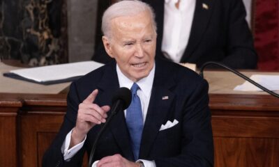 El presidente de Estados Unidos, Joe Biden, fue registrado este jueves, 7 de marzo, al dar su discurso sobre el Estado de la Unión, ante los miembros del Congreso y los invitados al Capitolio, en Washington DC (EE.UU.). EFE/Michael Reynolds