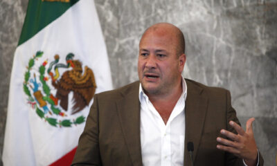 Fotografía de archivo del gobernador de Jalisco Enrique Alfaro, durante una rueda de prensa en la ciudad de Guadalajara, estado de Jalisco (México). EFE/Francisco Guasco