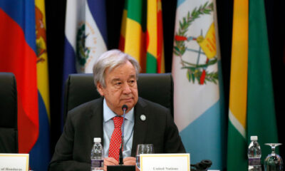 El secretario general de las Naciones Unidas (ONU), Antonio Guterres, participa en la VIII cumbre de la Comunidad de Estados Latinoamericanos y Caribeños (Celac) este viernes, en Kingstown (S. Vicente y Granadinas). EFE/ Bienvenido Velasco