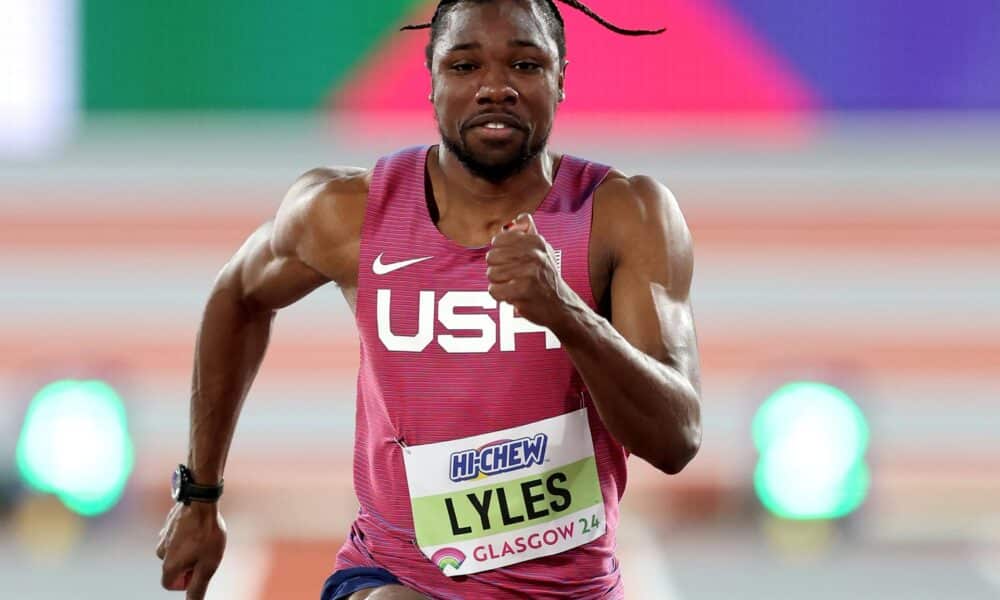 El estadounidense Noah Lyles en la primera ronda de los 60 lisos de los Mundiales de pista cubierta. EFE/EPA/ROBERT PERRY