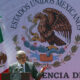 El presidente de México, Andrés Manuel López Obrador, habla durante la ceremonia por el 86 Aniversario de la Expropiación Petrolera, este lunes en Ciudad de México (México). EFE/Isaac Esquivel