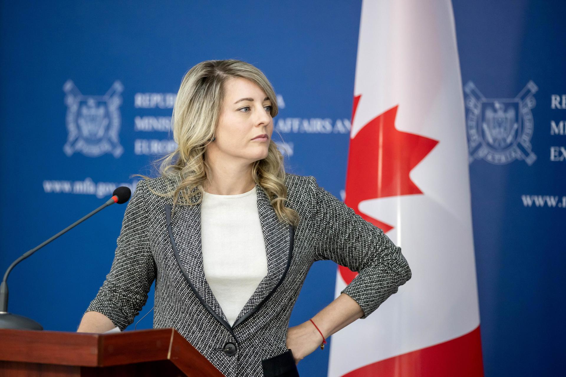 La ministra de Asuntos Exteriores de Canadá, Mélanie Joly, en una fotografía de archivo. EFE/Dumitru Doru