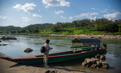 Fotografía del río Usumacinta, este martes en la zona arqueológica de Yaxchilán, en Ocosingo (México). EFE/Carlos López