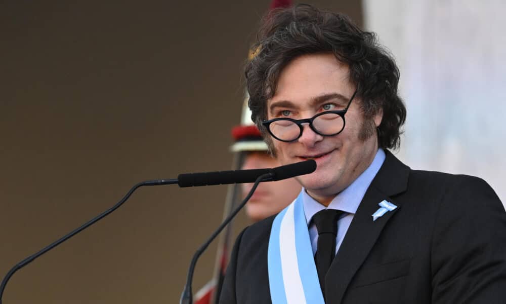 El presidente de Argentina, Javier Milei, ofrece un discurso durante el Día de la Patria en la ciudad de Córdoba (Argentina), en una fotografía de archivo. EFE/Ariel Alejandro Carreras