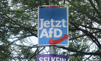 Cartel electoral del partido de ultraderecha Alternativa para Alemania (AfD). EFE/ José Manzaneque