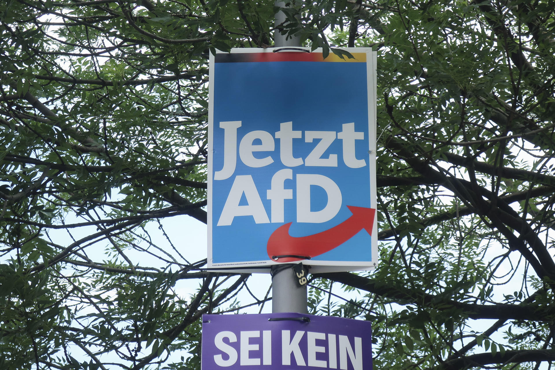 Cartel electoral del partido de ultraderecha Alternativa para Alemania (AfD). EFE/ José Manzaneque