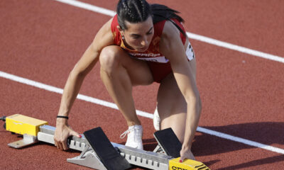 Fotografía de archivo en la que se registró a la atleta española Eva Santidrián, integrante del equipo femenino de su país en la prueba de relevos 4x400m. EFE/Kai Forsterling