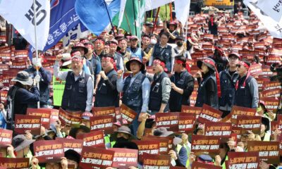 Marcha reivindicativa este miércoles en Seúl por el Primero de Mayo. EFE/EPA/YONHAP SOUTH KOREA OUT