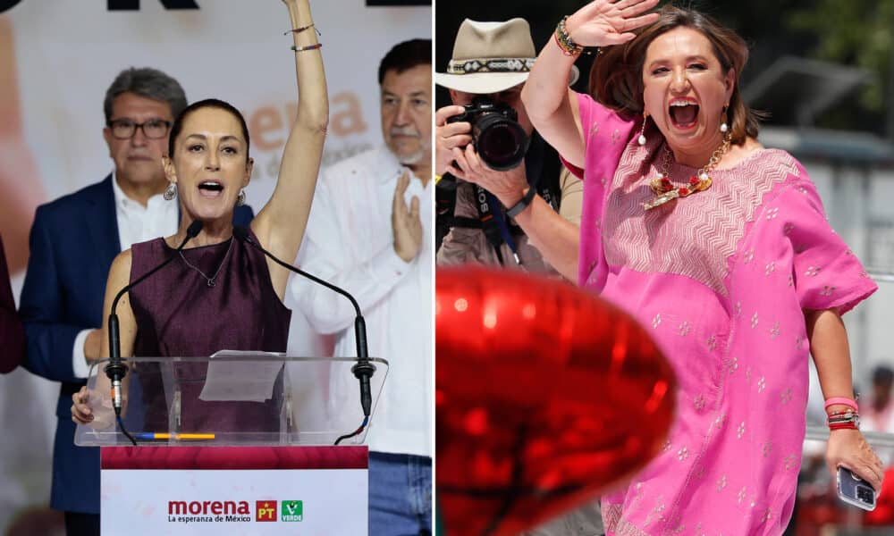 Combo de fotografías de archivo, donde se observa a la oficialista Claudia Sheinbaum (i), y a la opositora Xóchitl Gálvez (d)., EFE/José Méndez/Mario Guzmán