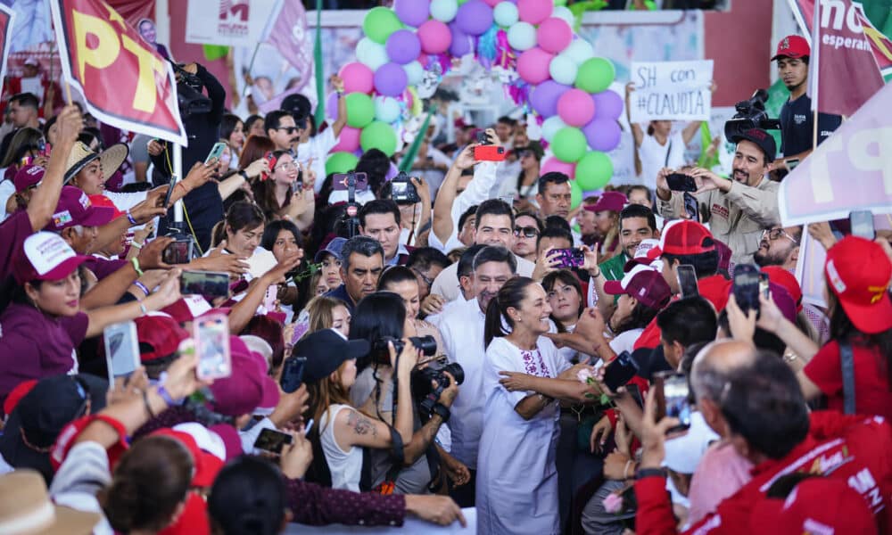 Fotografía cedida este viernes por la Casa de Campaña de Claudia Sheinbaum, donde se observa a su candidata a la presidencia de México, Claudia Sheinbaum, a su llegada a un acto político en el municipio de Los Cabos, en Baja California Sur (México). EFE/Casa de Campaña de Claudia Sheinbaum/SOLO USO EDITORIAL/SOLO DISPONIBLE PARA ILUSTRAR LA NOTICIA QUE ACOMPAÑA/CRÉDITO OBLIGATORIO