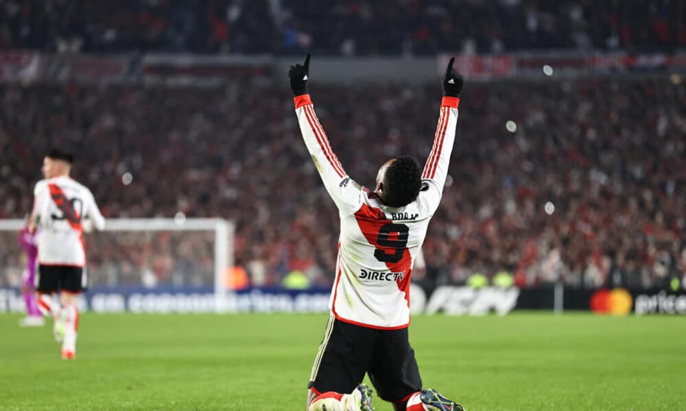 Fotografía de archivo del delantero colombiano de River Plate Miguel Borja. EFE/ Juan Ignacio Roncoroni