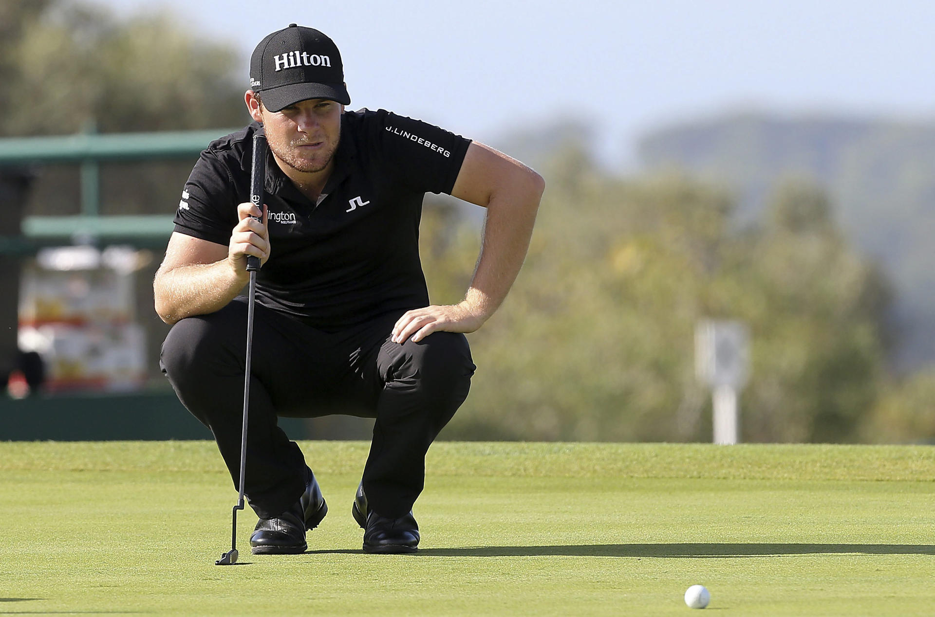 Fotografía de archivo en la que se registró al golfista británico Tyrrell Hatton, quien este domingo, 23 de junio, ganó el torneo LIV Nashville. EPA/Luis Forra