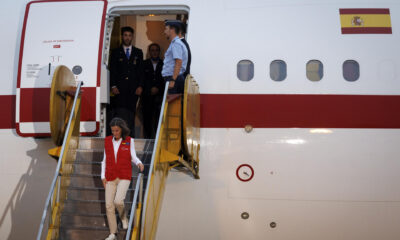 Queen Letizia arrives in Guatemala as part of the trip to learn about some of the projects in which Spain participates in terms of cooperation, in different parts of the Central American country in Guatemala City, Guatemala, 04 June 2024. The Spanish Air Force plane landed at La Aurora international airport after 6:00 p.m. local time, where Queen Letizia was received by the Guatemalan Vice Minister of Foreign Affairs, María Luisa Ramírez, and the Spanish ambassador, Clara Girbau. EFE/Villar López