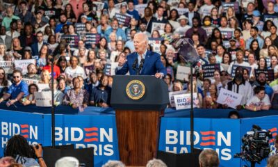 El presidente de EE.UU., Joe Biden habla durante un evento de campaña en el estado de Carolina del Norte este 28 de junio de 2024. EFE/EPA/STAN GILLILAND