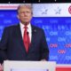 El expresidente de EE.UU., Donald J. Trump durante el debate presidencial en Atlanta (EE.UU.). EFE/EPA/MICHAEL REYNOLDS