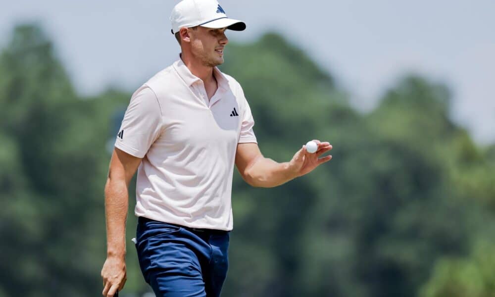 El sueco Ludvig Åberg es el líder del Abierto de Estados Unidos, tercer 'major' de la temporada de golf. EFE/EPA/ERIK S. LESSER