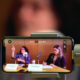 Fotografía de la pantalla de un celular, donde se observa a la directora general del Museo de Arte Contemporáneo (Marco), Taiyana Pimentel (i) y la Gerente de Educación Indira Sánchez (d) durante una conferencia de prensa este lunes en la ciudad de Monterrey (México). EFE/Miguel Sierra