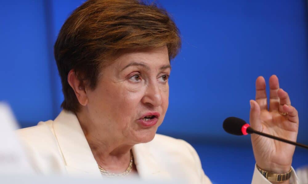 Fotografía de archivo de la directora gerente del FMI, Kristalina Georgieva. EFE/EPA/Olivier Hoslet