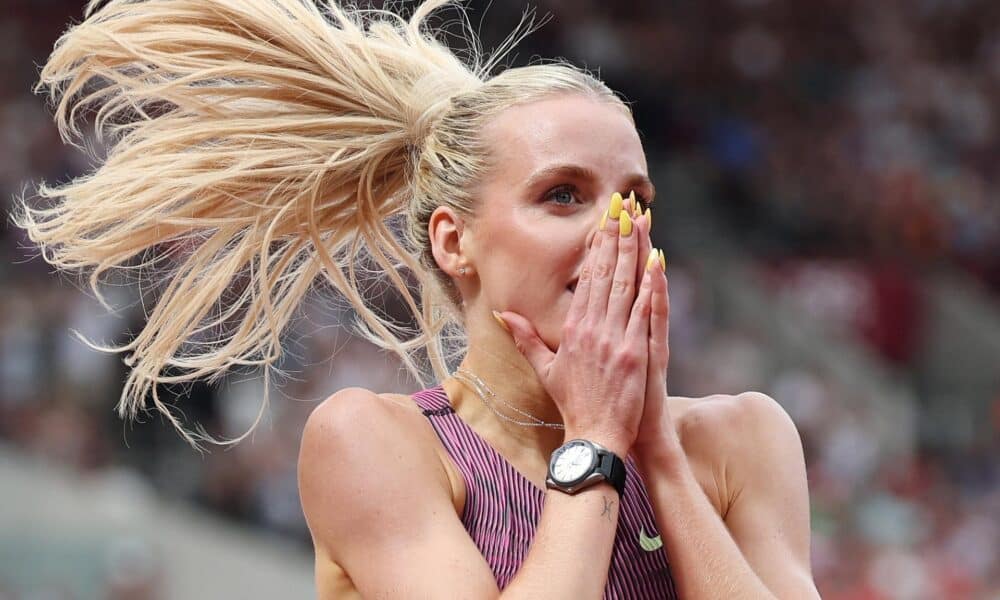 Keely Nicole Hodgkinson, tras su victoria. EFE/EPA/ANDY RAIN