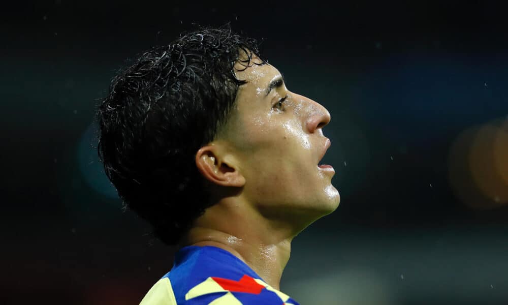 Alejandro Zendejas del América reacciona ante Cruz Azul. Imagen de archivo. EFE/Sáshenka Gutiérrez