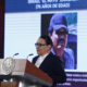 La secretaria de Seguridad y Protección Ciudadana (SSPC), Rosa Icela Rodríguez, habla durante la rueda de prensa matutina del presidente de México, Andrés Manuel López Obrador, en Palacio Nacional, este viernes, en Ciudad de México (México). EFE/ Mario Guzmán