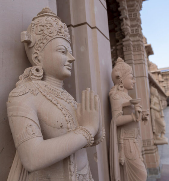 Fotografía que muestra detalles de la arquitectura del Swaminarayan Akshardham, templo hindú más grande fuera de India, en Robbinsville New Jersey (EE.UU.). EFE/ Ángel Colmenares
