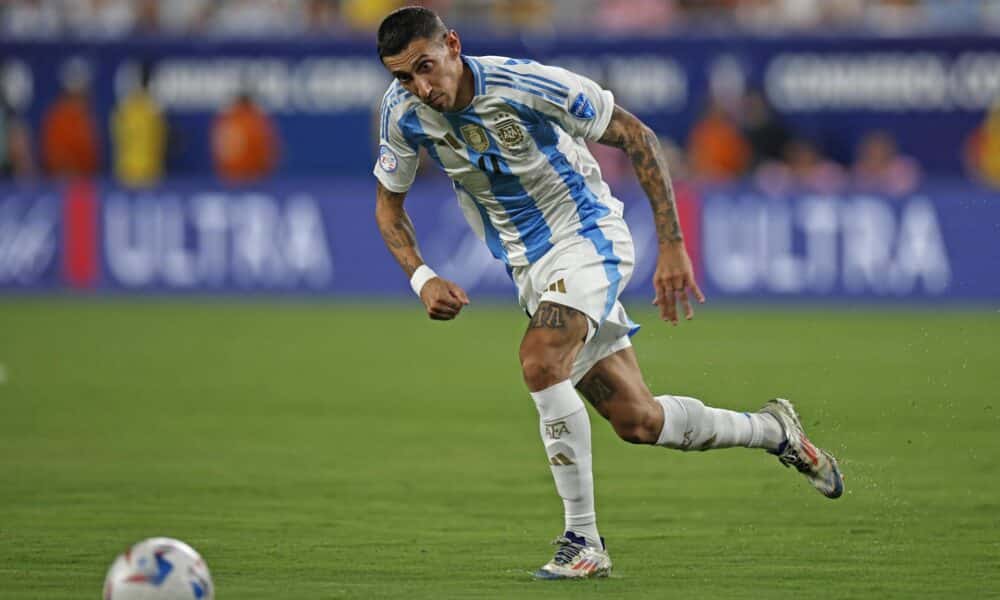 El argentino Angel Di Maria en acción en la semifinal de la Copa América 2024. EFE/EPA/CJ GUNTHER