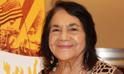 Fotografía de archivo de la activista estadounidense Dolores Huerta, durante una entrevista con Efe, en Washington, DC (EE.UU.). EFE/Beatriz Pascual Macías