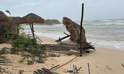 Fotografía donde se observa la entrada del huracán Berly, este viernes al municipio de Felipe Carrillo Puerto en Quintana Roo (México). EFE/Alonso Cupul