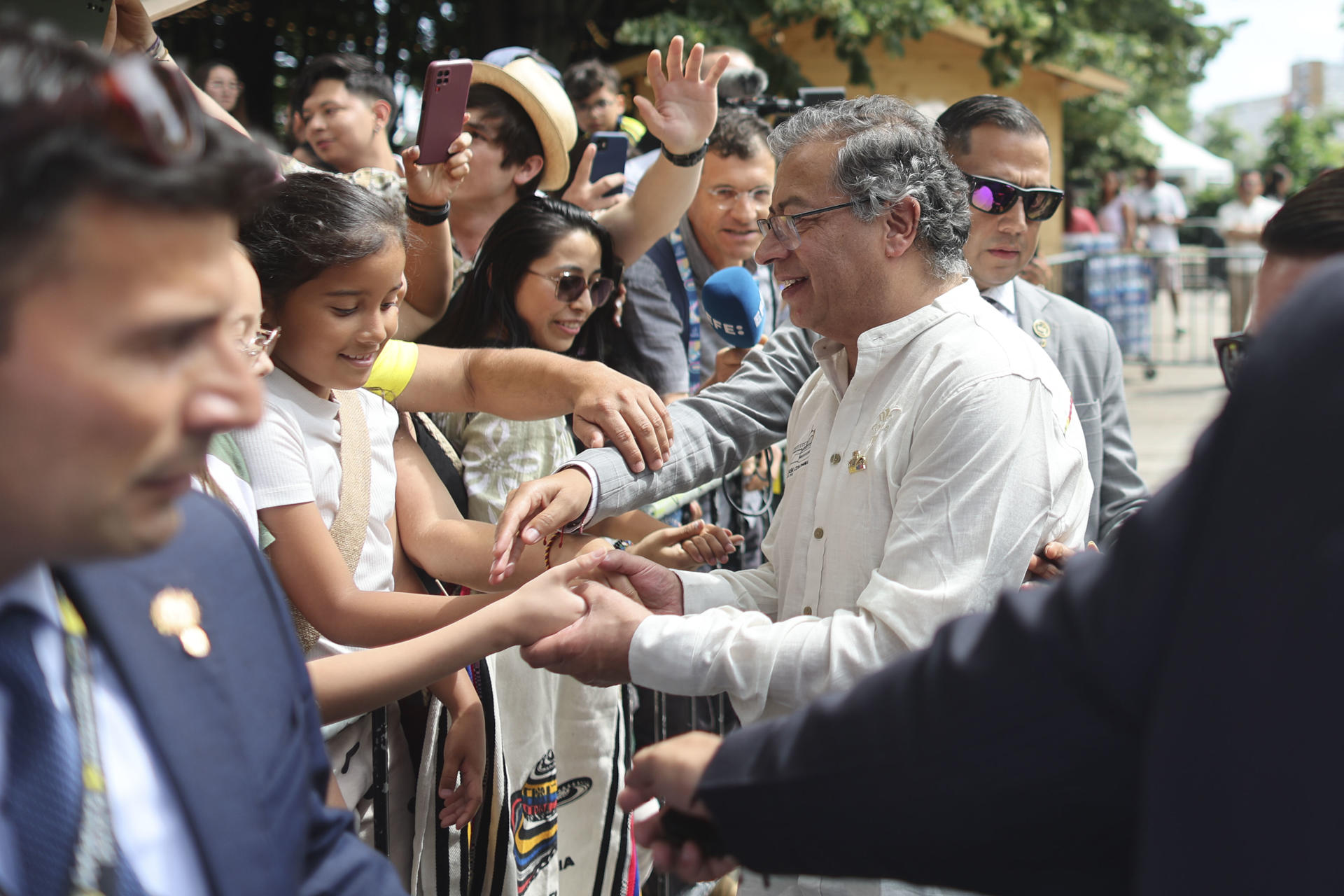 Petro, durante la inauguración de la Casa Colombia. EFE/ Miguel Gutiérrez