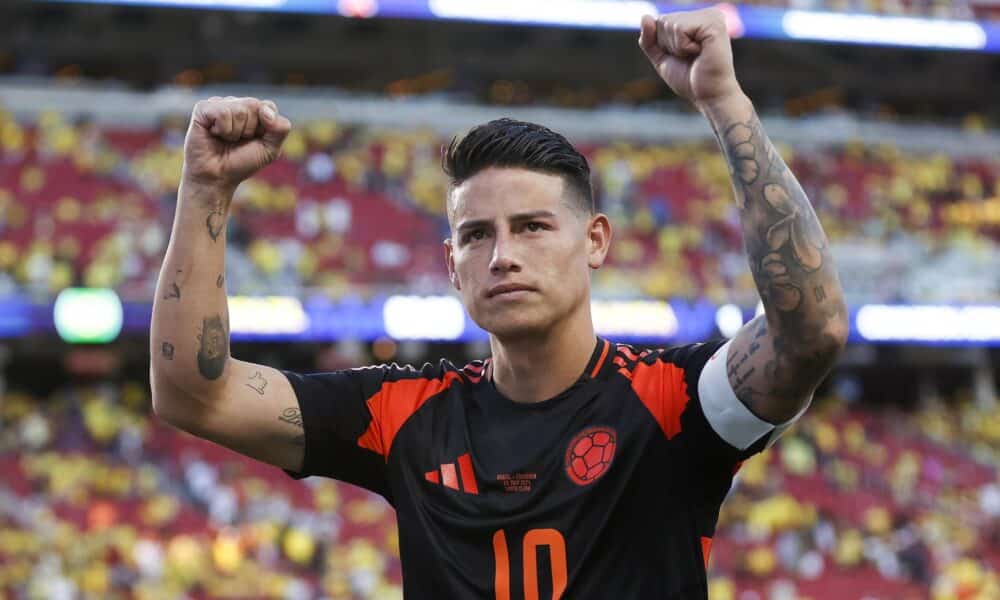 El centrocampista colombiano James Rodríguez en la Copa América 2024. EFE/EPA/JUAN G. MABANGLO