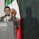 La presidenta electa de México, Claudia Sheinbaum, participa durante un acto protocolario este sábado, en el municipio de San Salvador El Verde, estado de Puebla (México). EFE/Hilda Ríos